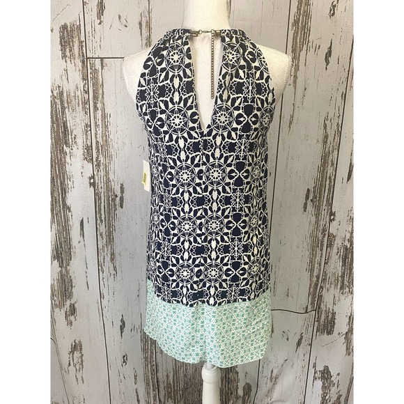 B. Darlin Blue/White/Teal Dress - Picture 3 of 5